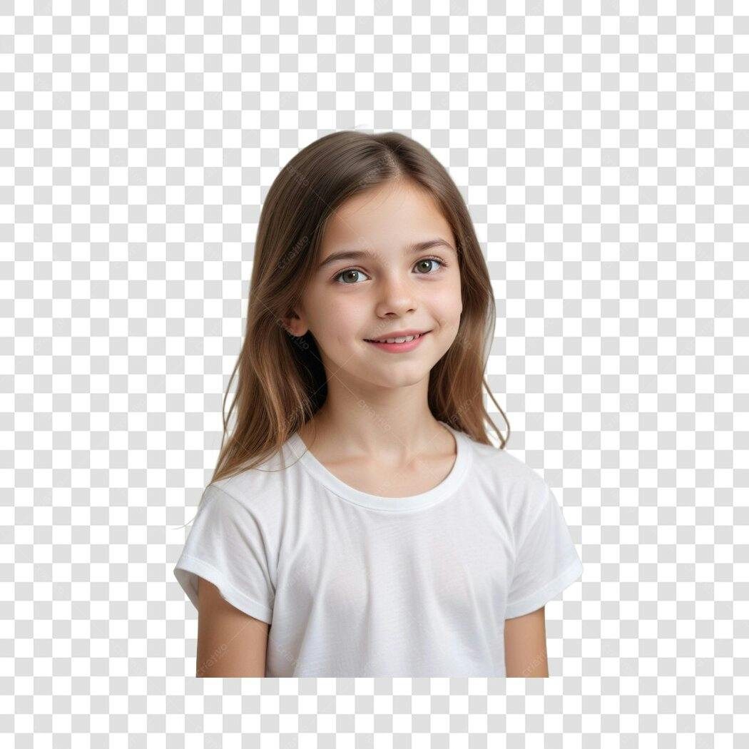 Foto Recortada Menina Criança Sorrindo PNG Fundo Transparente