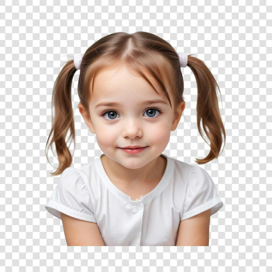 Foto Recortada Menina Criança Sorrindo PNG Fundo Transparente