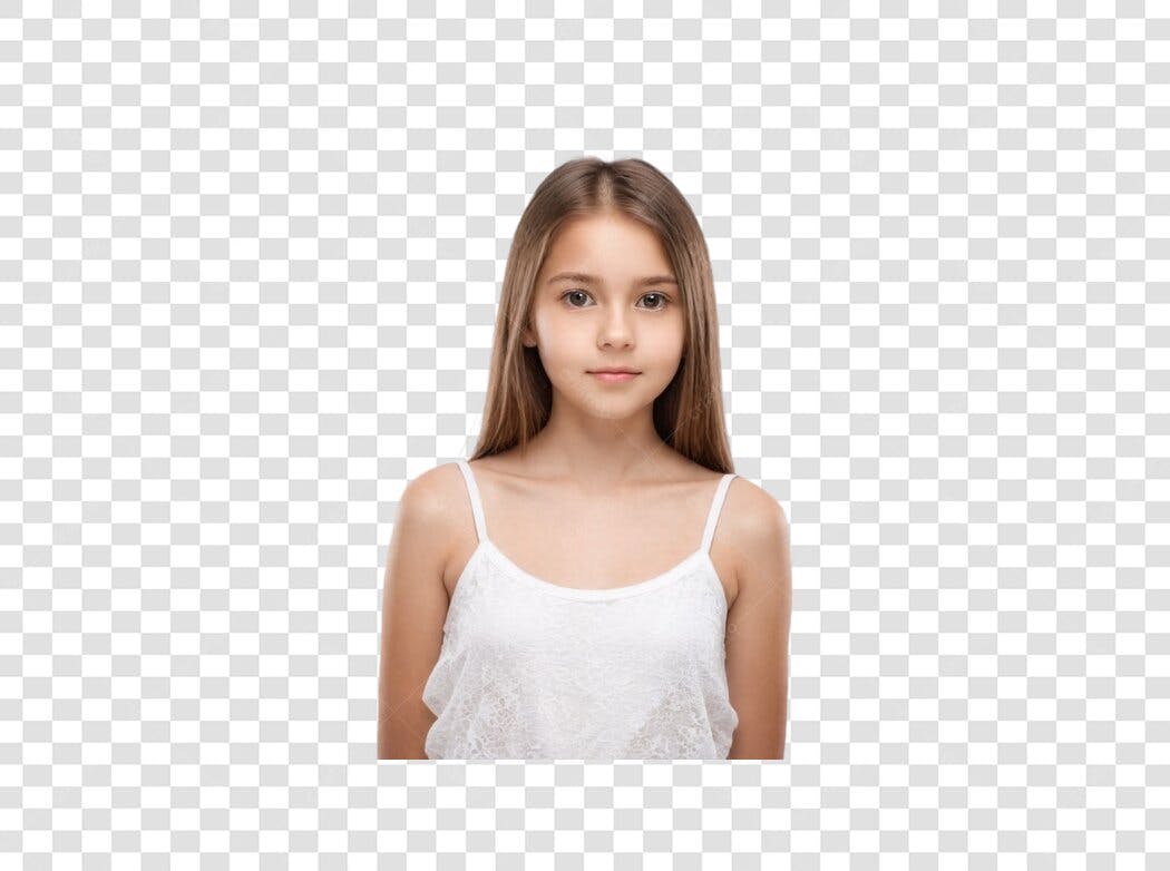 Foto Recortada Menina Criança Sorrindo PNG Fundo Transparente