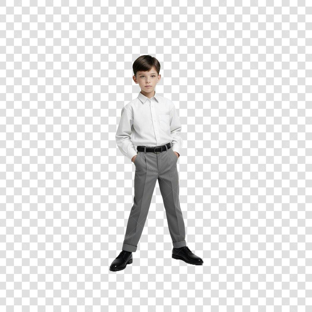 Foto Recortada Menino Elegante Roupa Social PNG Fundo Transparente