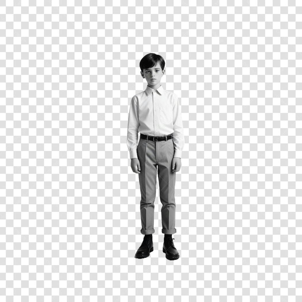Foto Recortada Menino Sério Roupa Social PNG Fundo Transparente