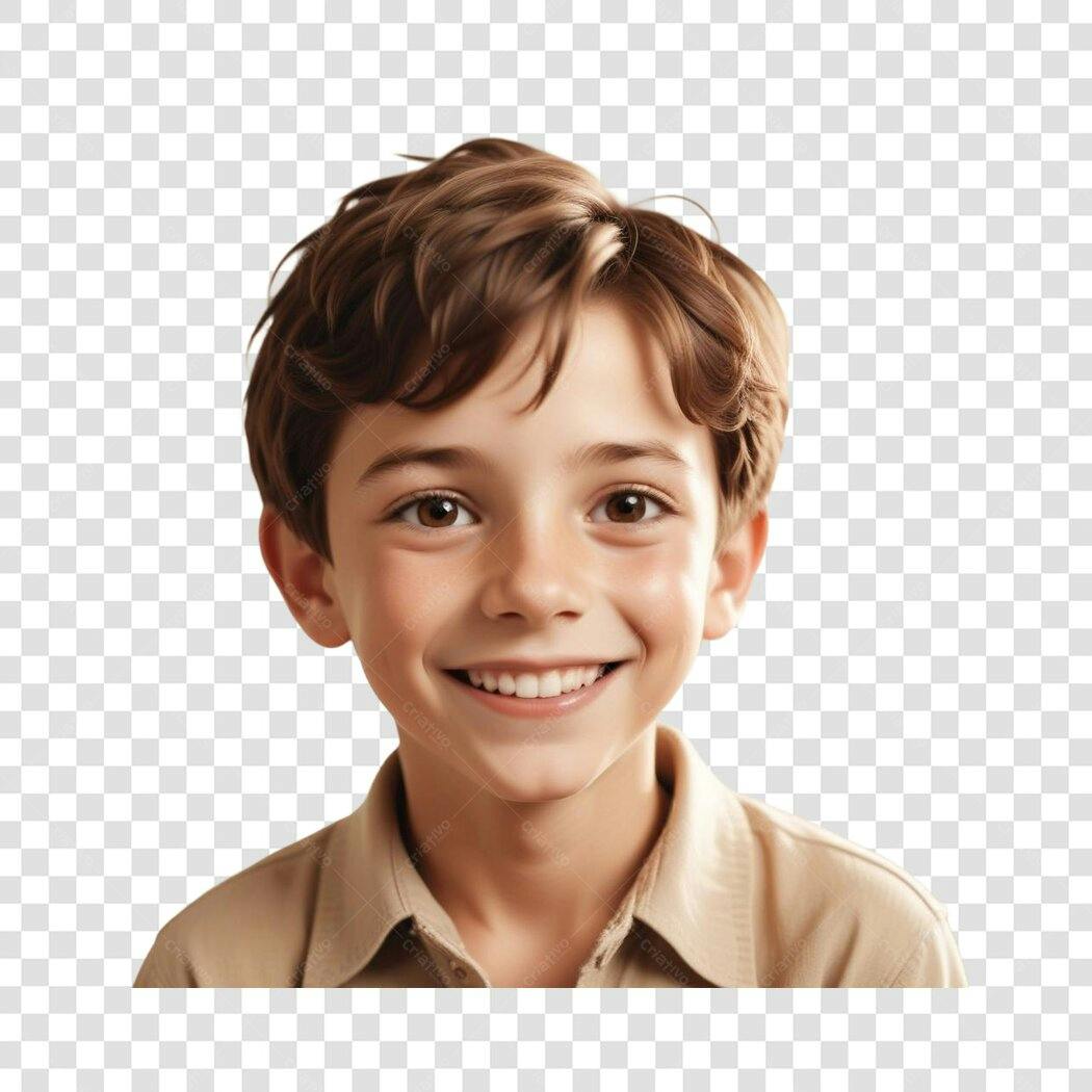 Foto Recortada Menino Sorrindo Feliz PNG Fundo Transparente