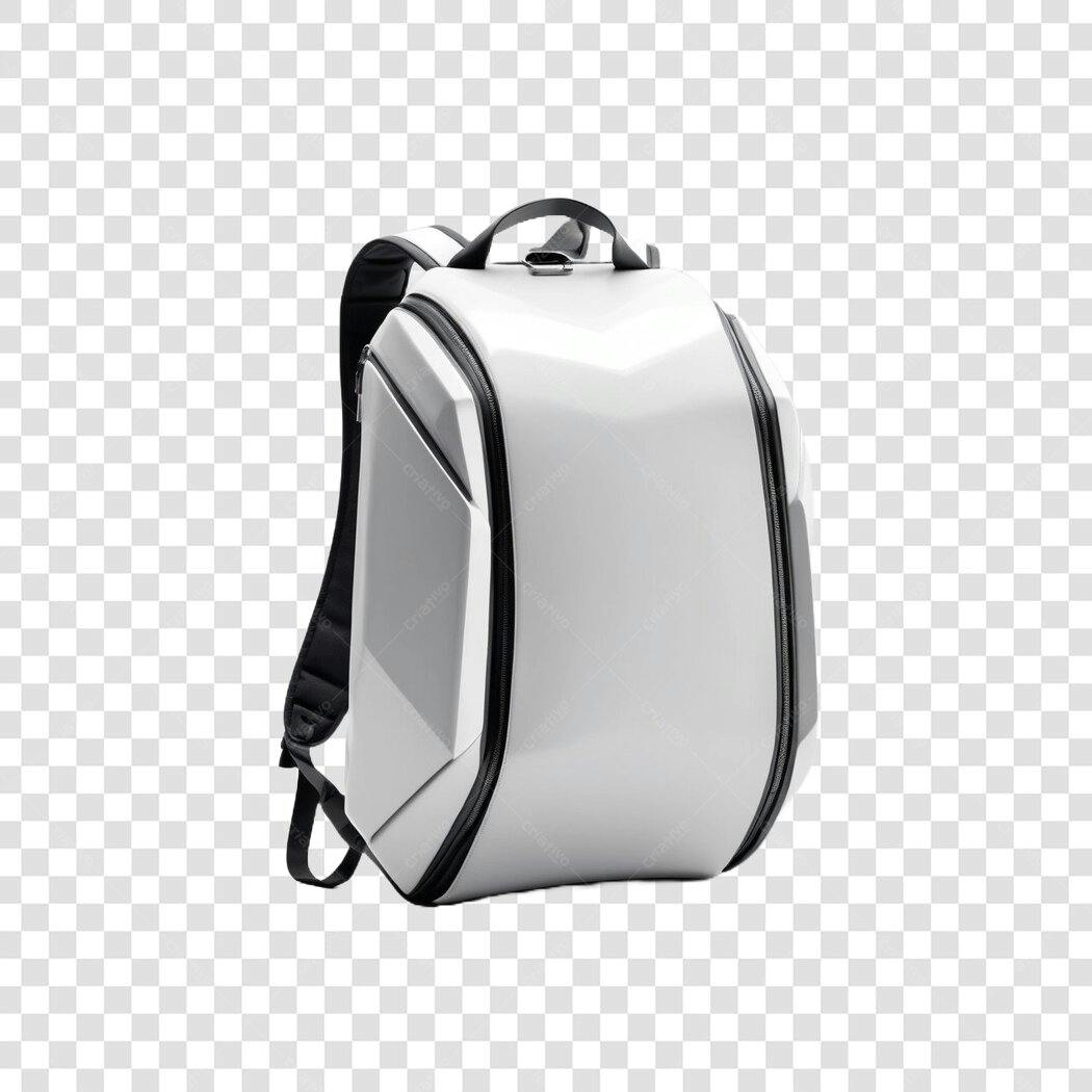 Foto Recortada Mochila Branca Escolar Viagem PNG Fundo Transparente