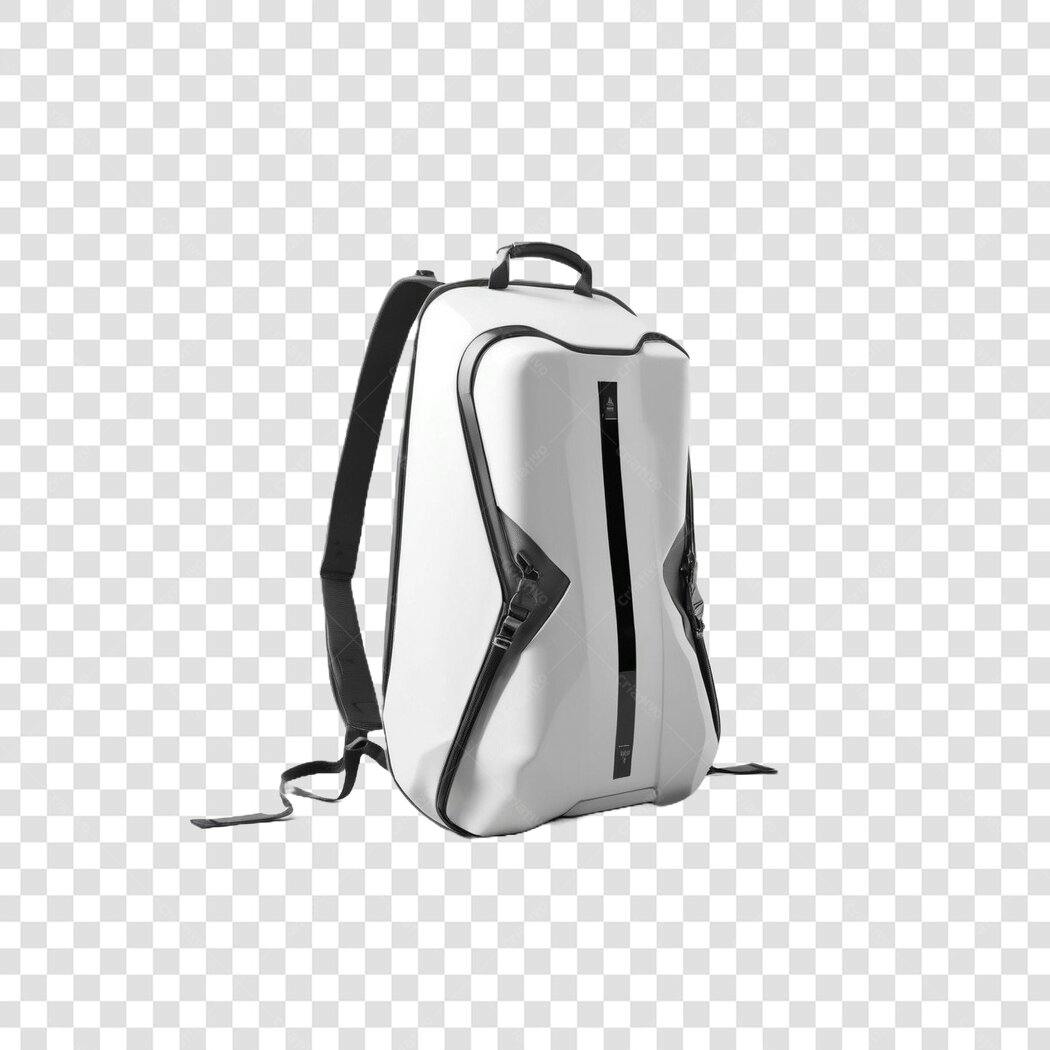 Foto Recortada Mochila Branca Moderna PNG Fundo Transparente