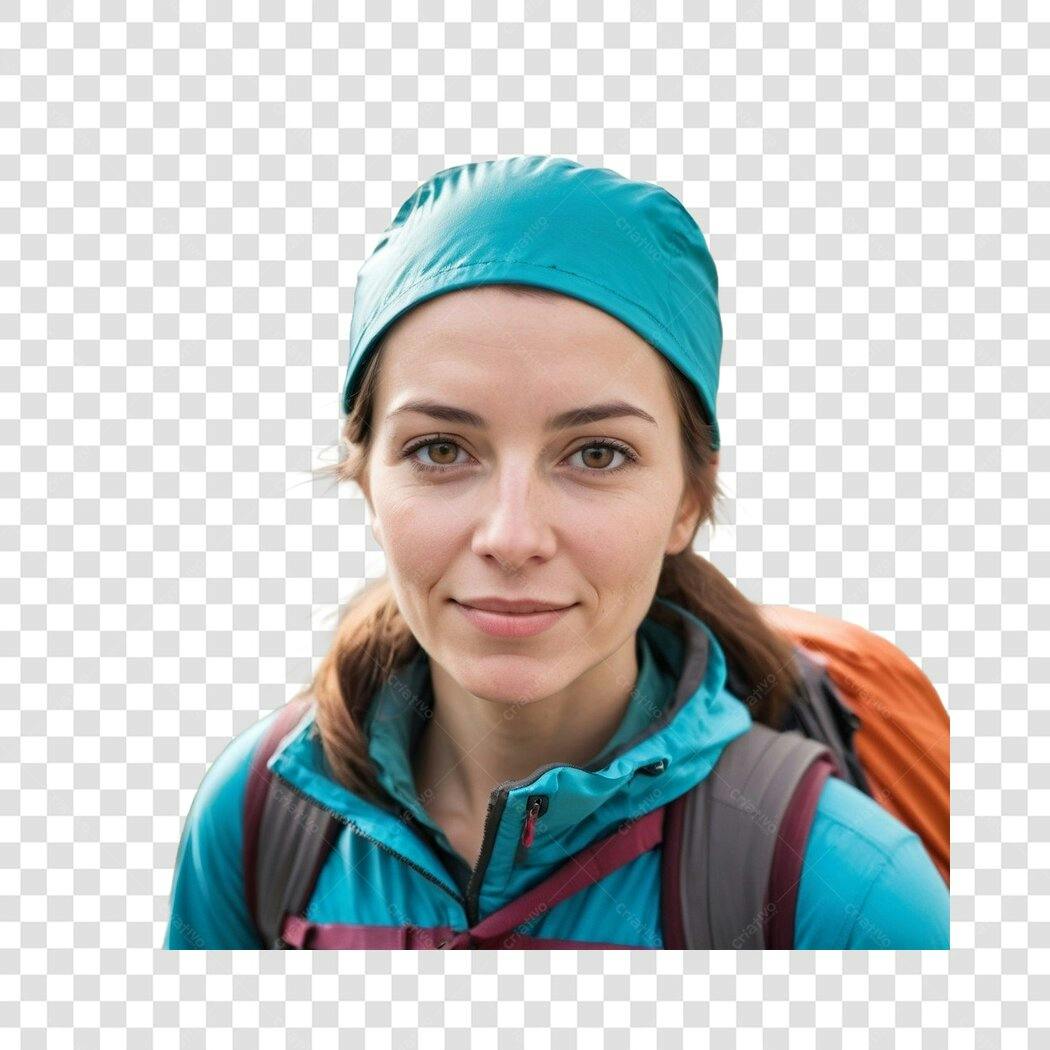 Foto Recortada Mulher Caminhada Aventura PNG Fundo Transparente