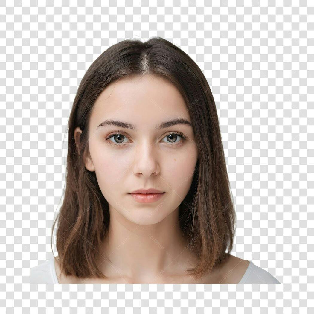 Foto Recortada Mulher Jovem Rosto PNG Fundo Transparente