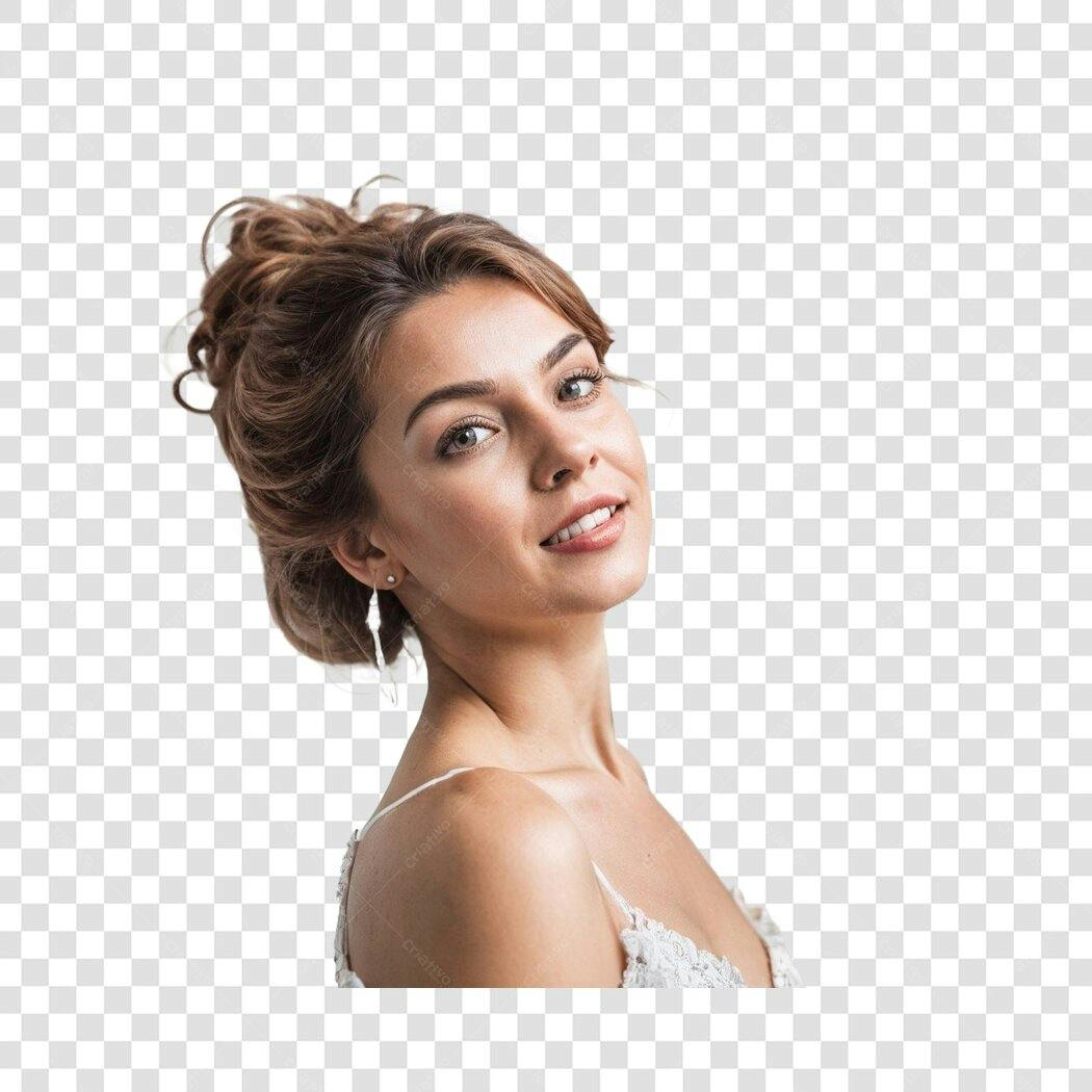 Foto Recortada Mulher Jovem Sorrindo PNG Fundo Transparente