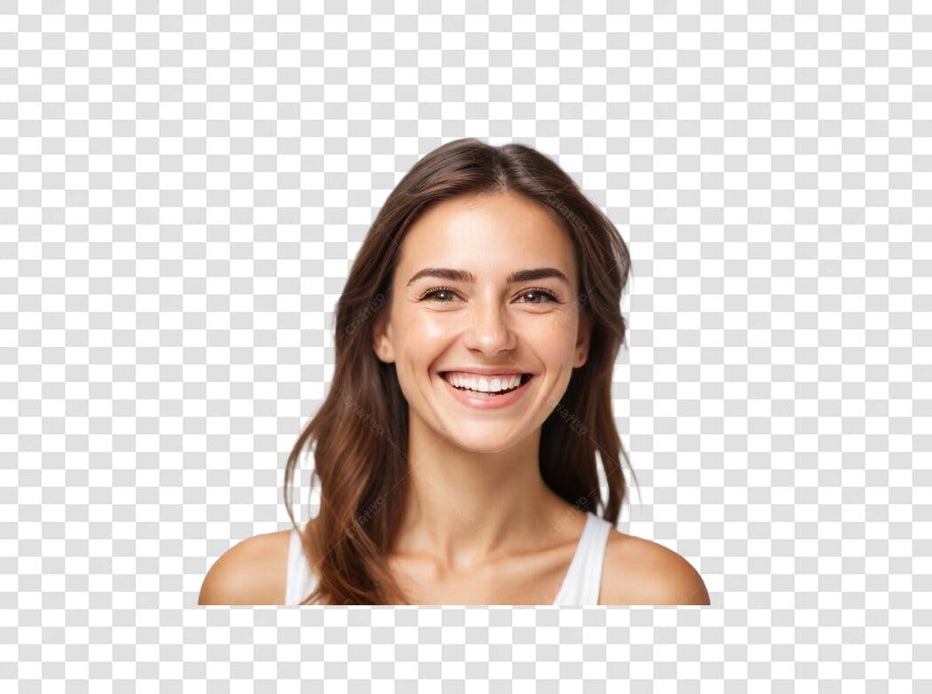 Foto Recortada Mulher Jovem Sorrindo PNG Fundo Transparente