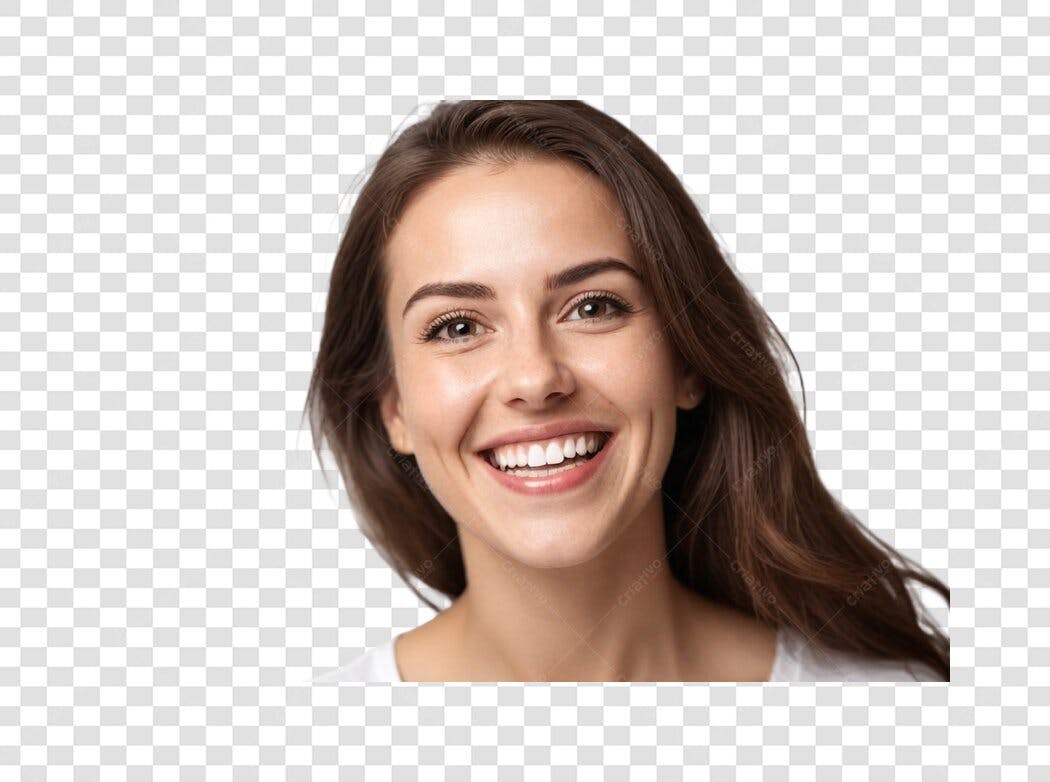 Foto Recortada Mulher Jovem Sorrindo PNG Fundo Transparente