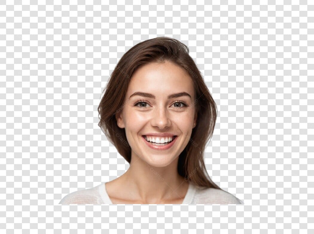 Foto Recortada Mulher Jovem Sorrindo PNG Fundo Transparente