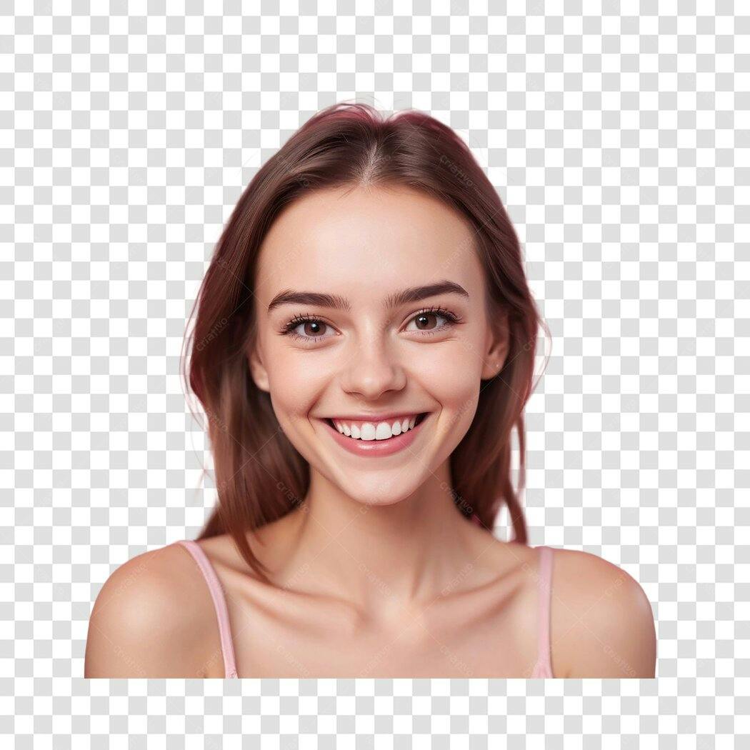 Foto Recortada Mulher Jovem Sorrindo PNG Fundo Transparente
