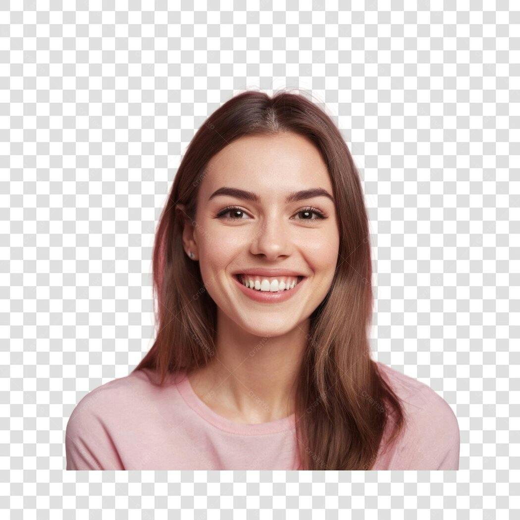 Foto Recortada Mulher Jovem Sorrindo PNG Fundo Transparente