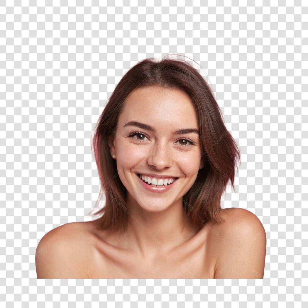 Foto Recortada Mulher Jovem Sorrindo PNG Fundo Transparente