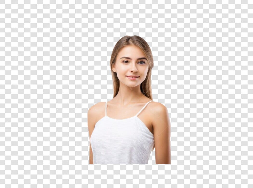 Foto Recortada Mulher Jovem Sorrindo PNG Fundo Transparente