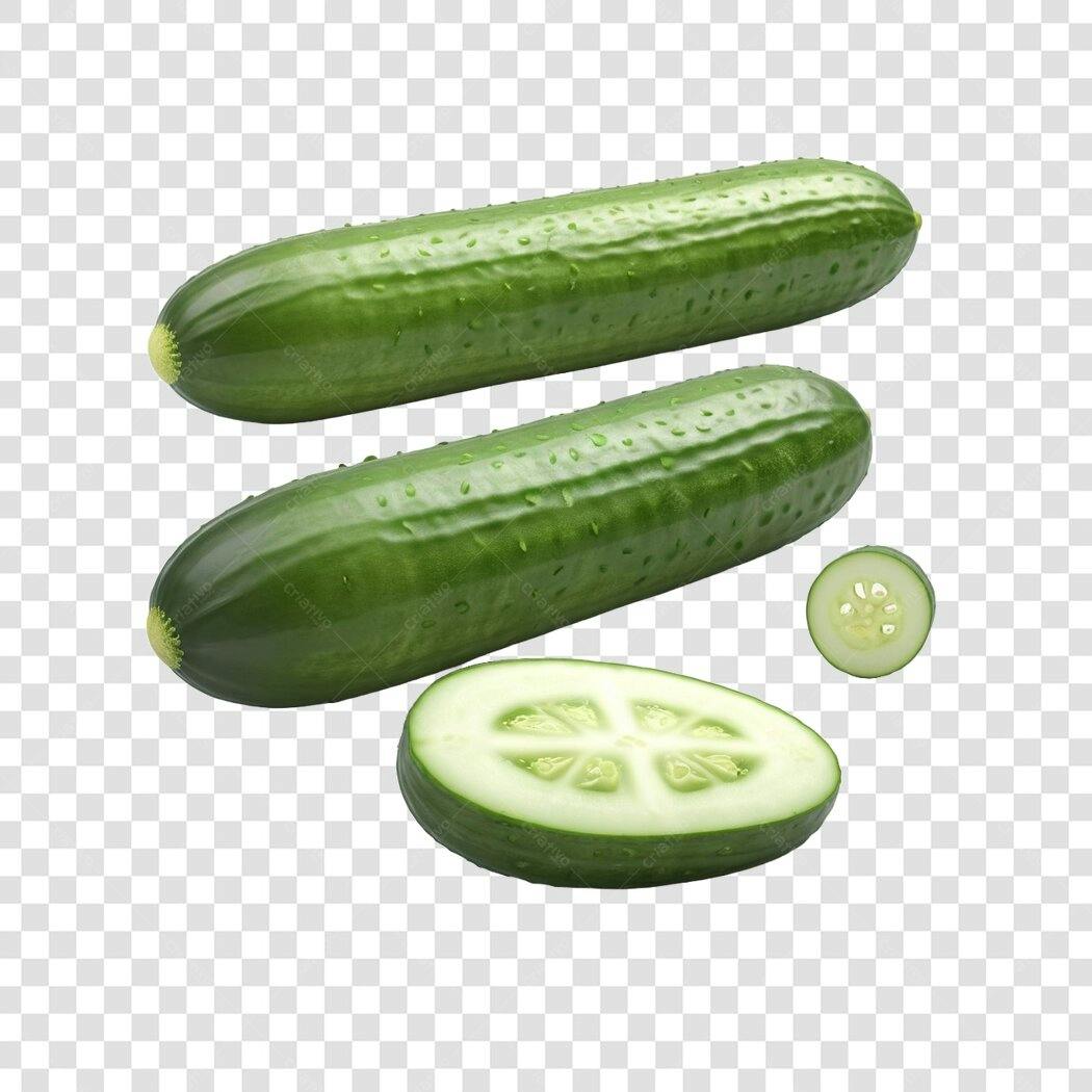 Foto Recortada Pepino Vegetal Fresco PNG Fundo Transparente