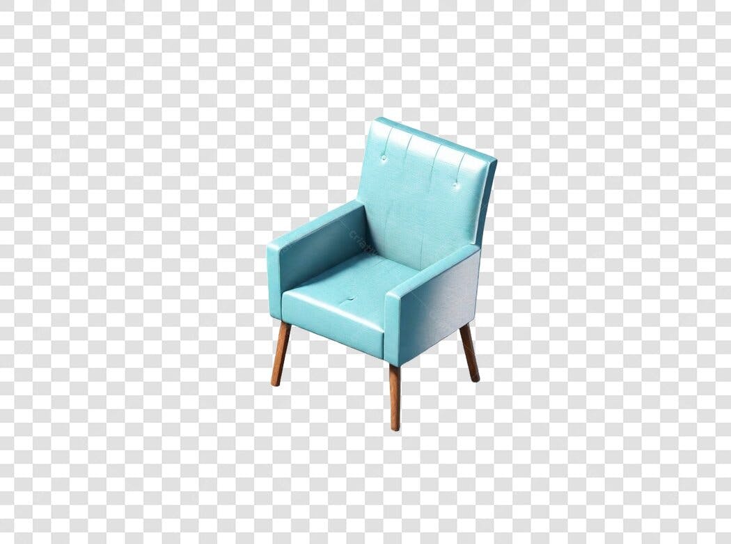 Foto Recortada Poltrona Azul Tiffany Moderna PNG Fundo Transparente
