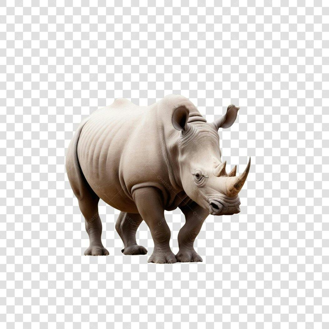 Foto Recortada Rinoceronte Branco Animal Selvagem PNG Fundo Transparente