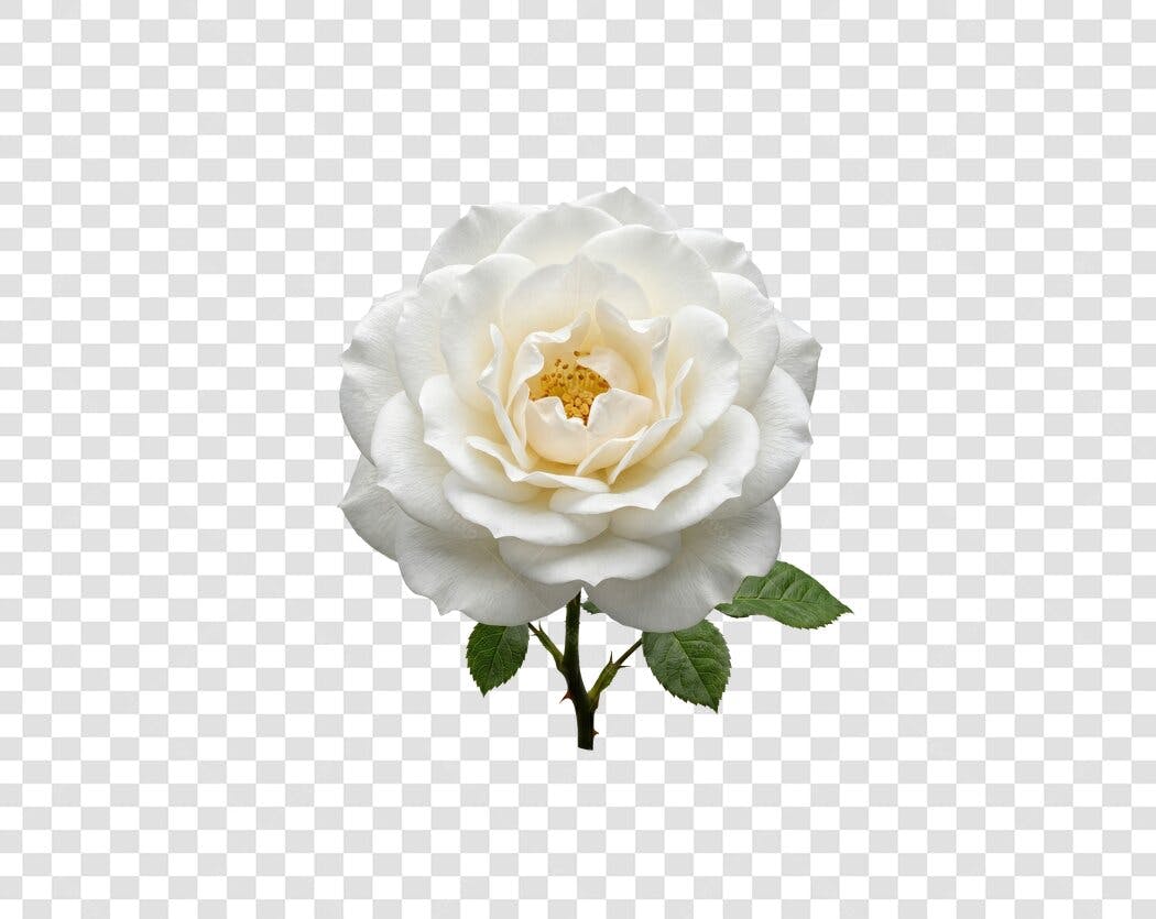 Foto Recortada Rosa Branca Natural PNG Fundo Transparente