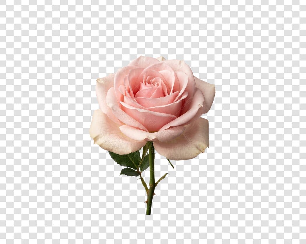 Foto Recortada Rosa Rosa Delicada PNG Fundo Transparente