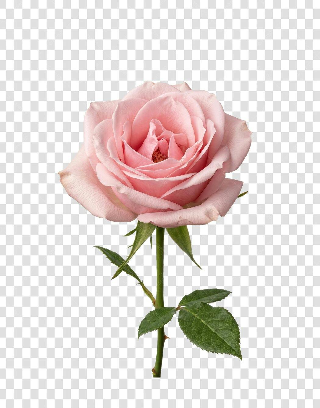 Foto Recortada Rosa Rosa Delicada PNG Fundo Transparente