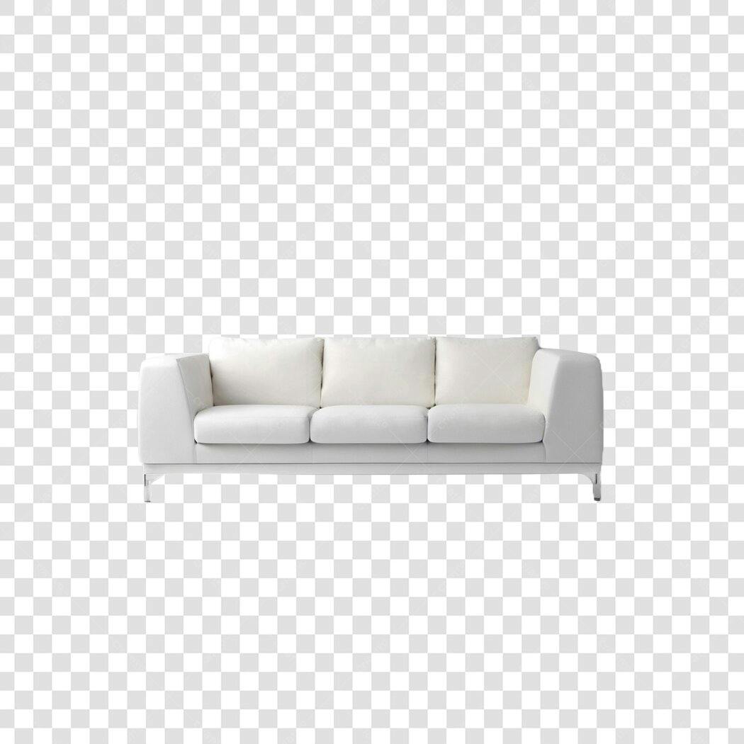 Foto Recortada Sofá Branco Moderno Sala Estar PNG Fundo Transparente