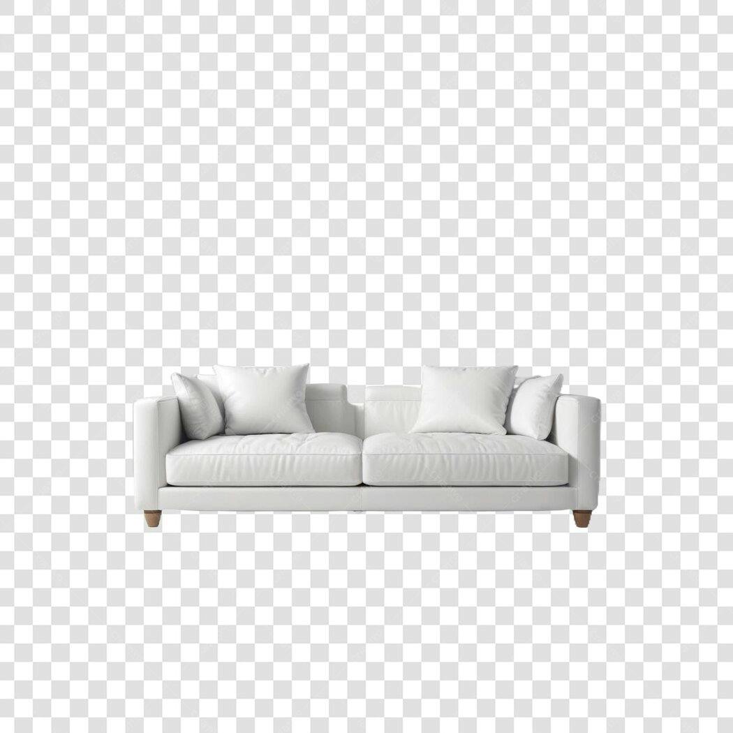 Foto Recortada Sofá Branco Sala Estar PNG Fundo Transparente
