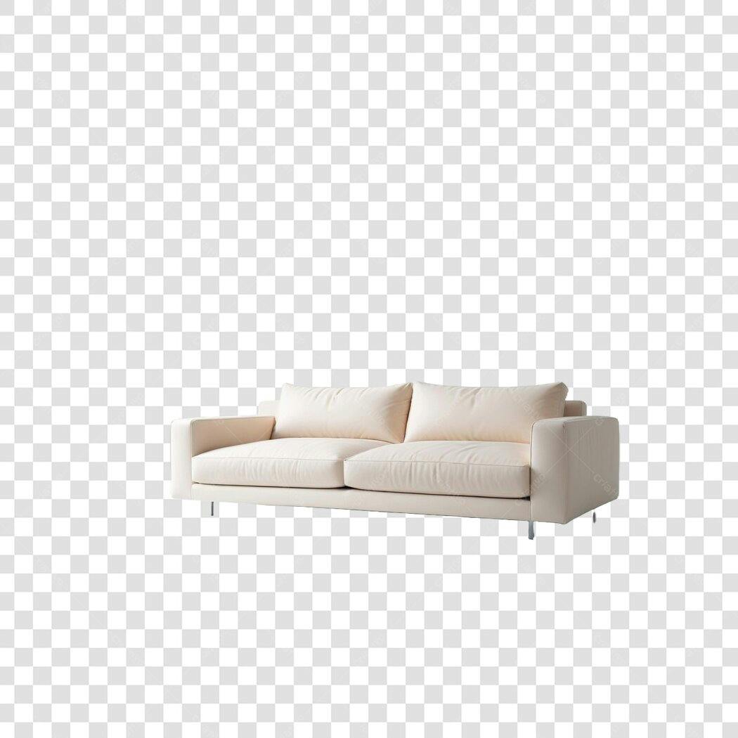 Foto Recortada Sofá Moderno Bege Sala Estar PNG Fundo Transparente