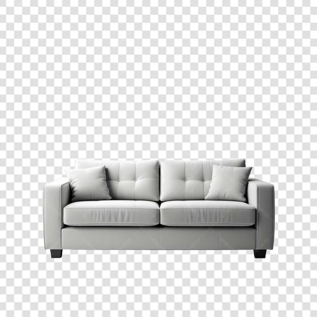 Foto Recortada Sofá Moderno Cinza Sala Estar PNG Fundo Transparente