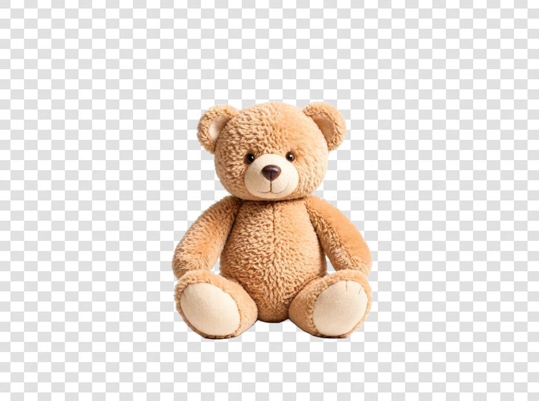 Foto Recortada Urso de Pelúcia Marrom Fofo PNG Fundo Transparente