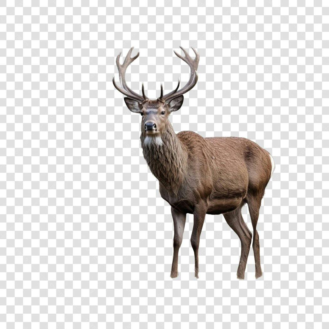 Foto Recortada Veado Cervo Marrom Chifres PNG Fundo Transparente