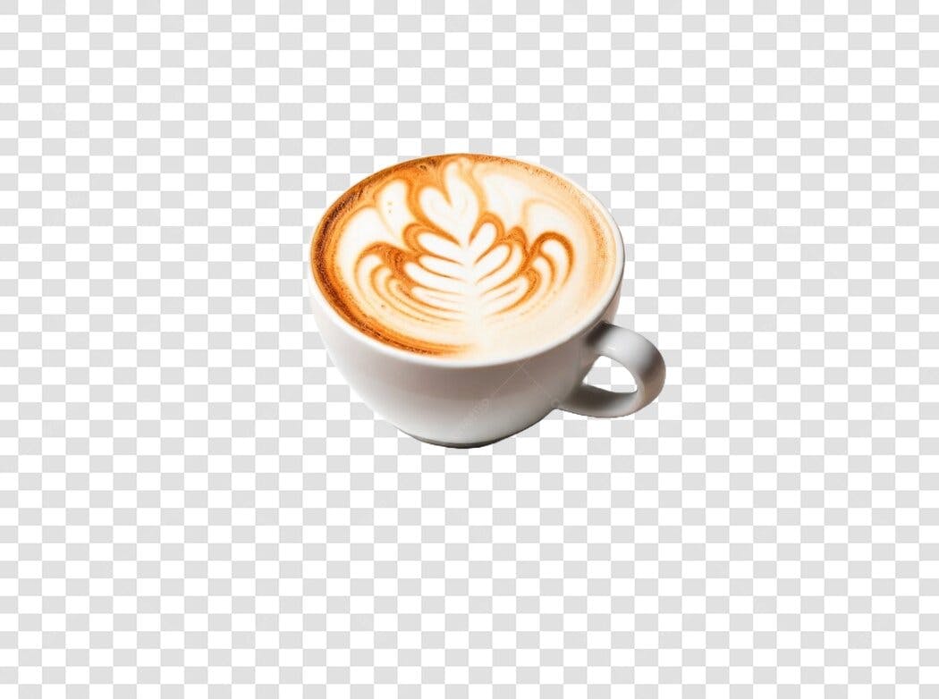 Foto Recortada Xícara Café Latte Art PNG Fundo Transparente