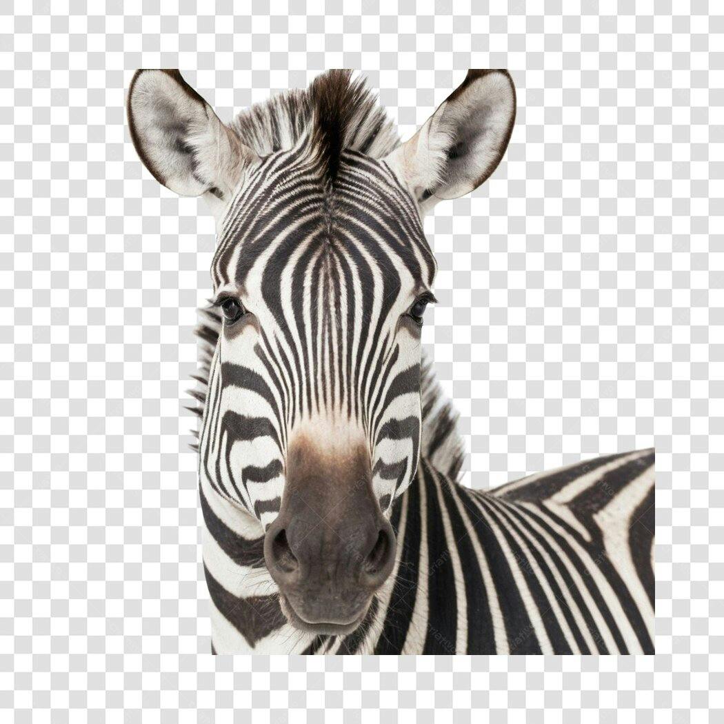 Foto Recortada Zebra Animal Selvagem PNG Fundo Transparente