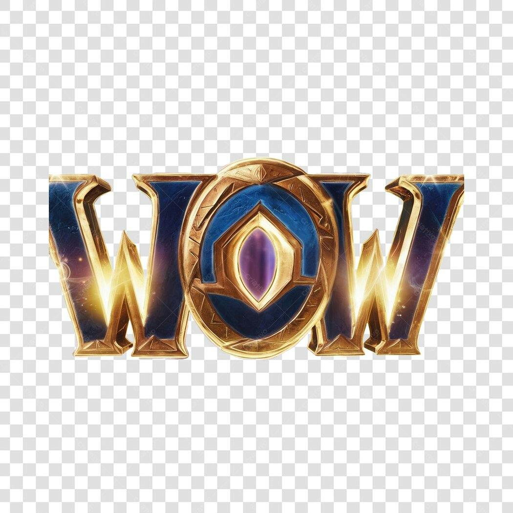 Logo World of Warcraft WOW Game PNG Fundo Transparente