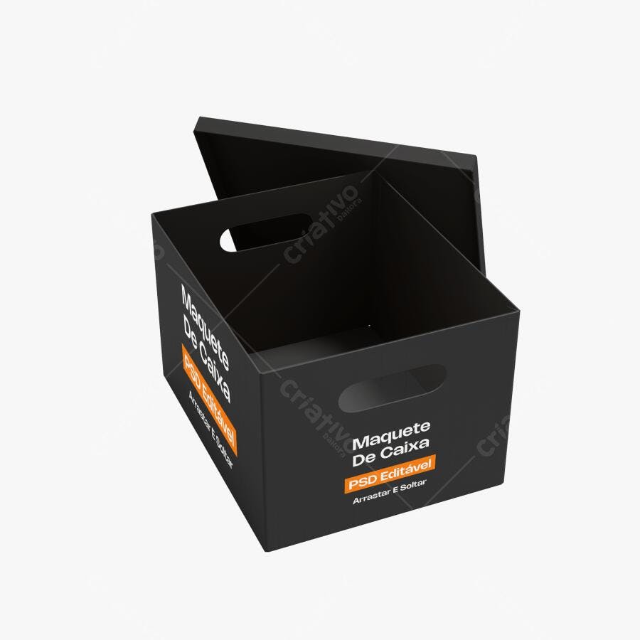 Mockup Caixa Organizadora Preta com Alça Editável