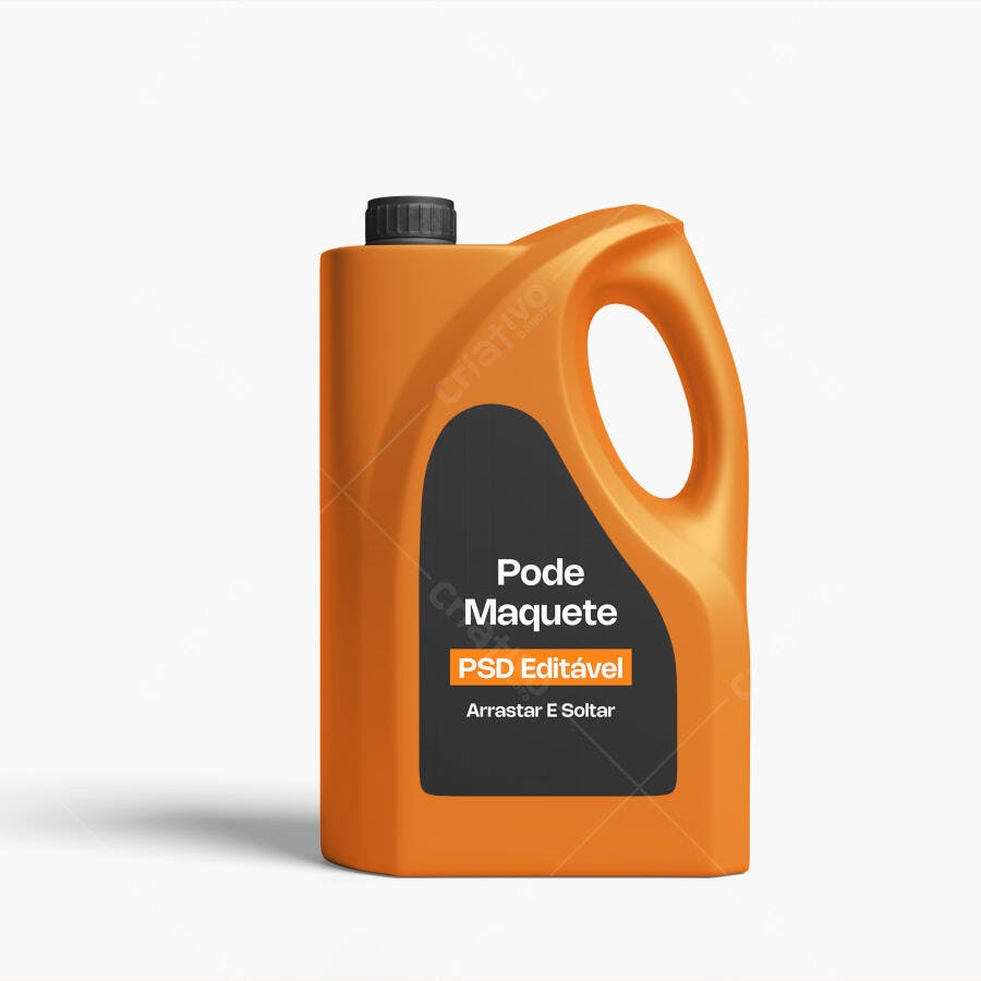 Mockup Garrafa Plástica Óleo Motor Frontal Editável