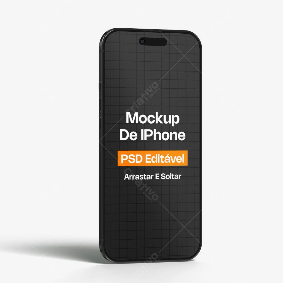 Mockup iPhone 14 Pro Max Fundo Branco Frontal Editável
