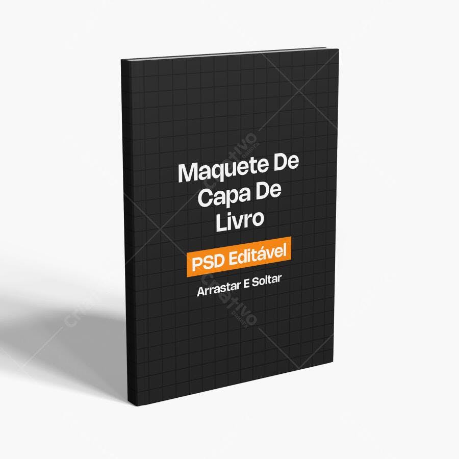 Mockup Livro Capa Dura Frontal Fundo Branco Editável
