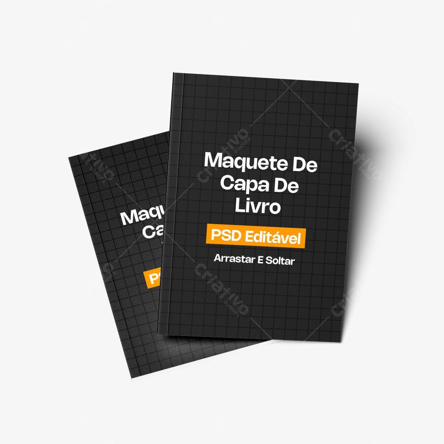 Mockup Livro Capa Dura Vista Superior Fundo Branco Editável