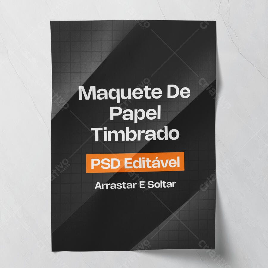Mockup Papel Timbrado A4 Frontal Fundo Branco Editável