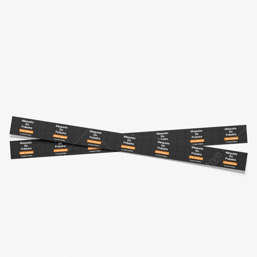 Mockup Pulseira Evento Papel Fundo Branco Editável