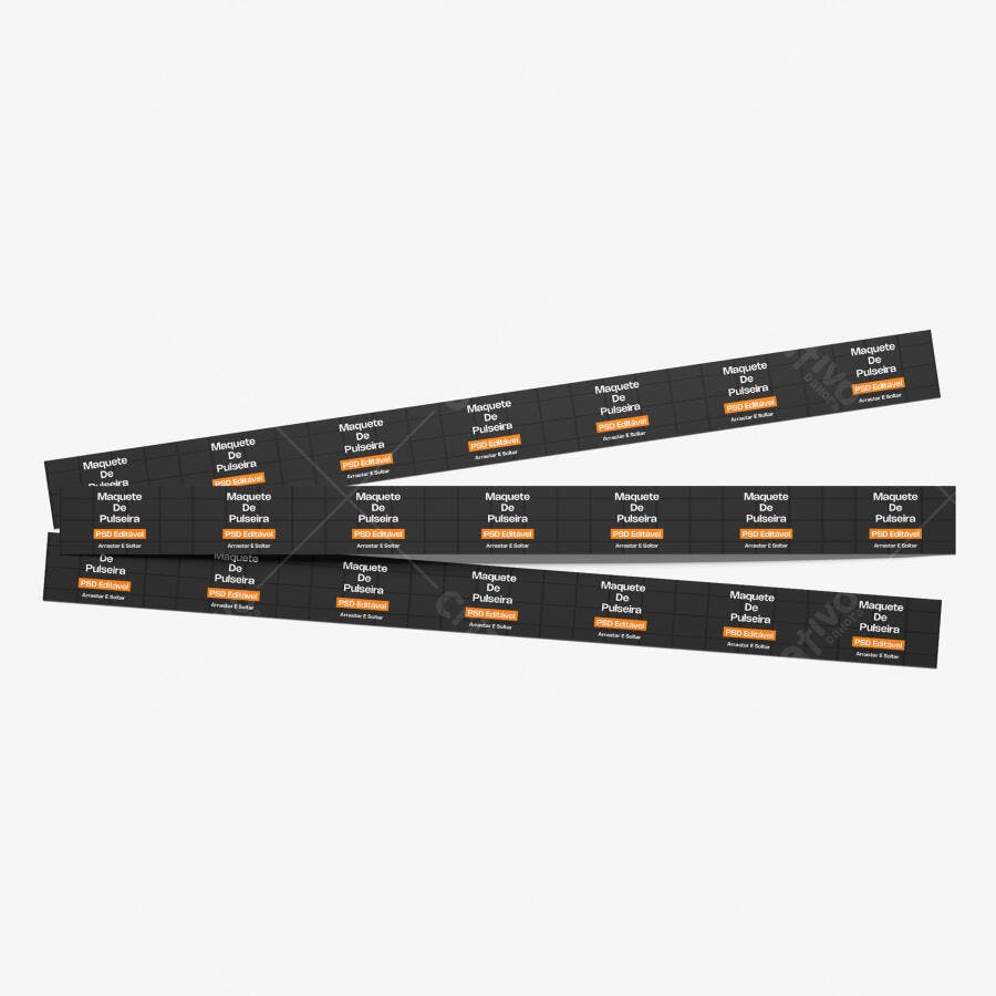 Mockup Pulseira Evento Papel Fundo Branco Editável