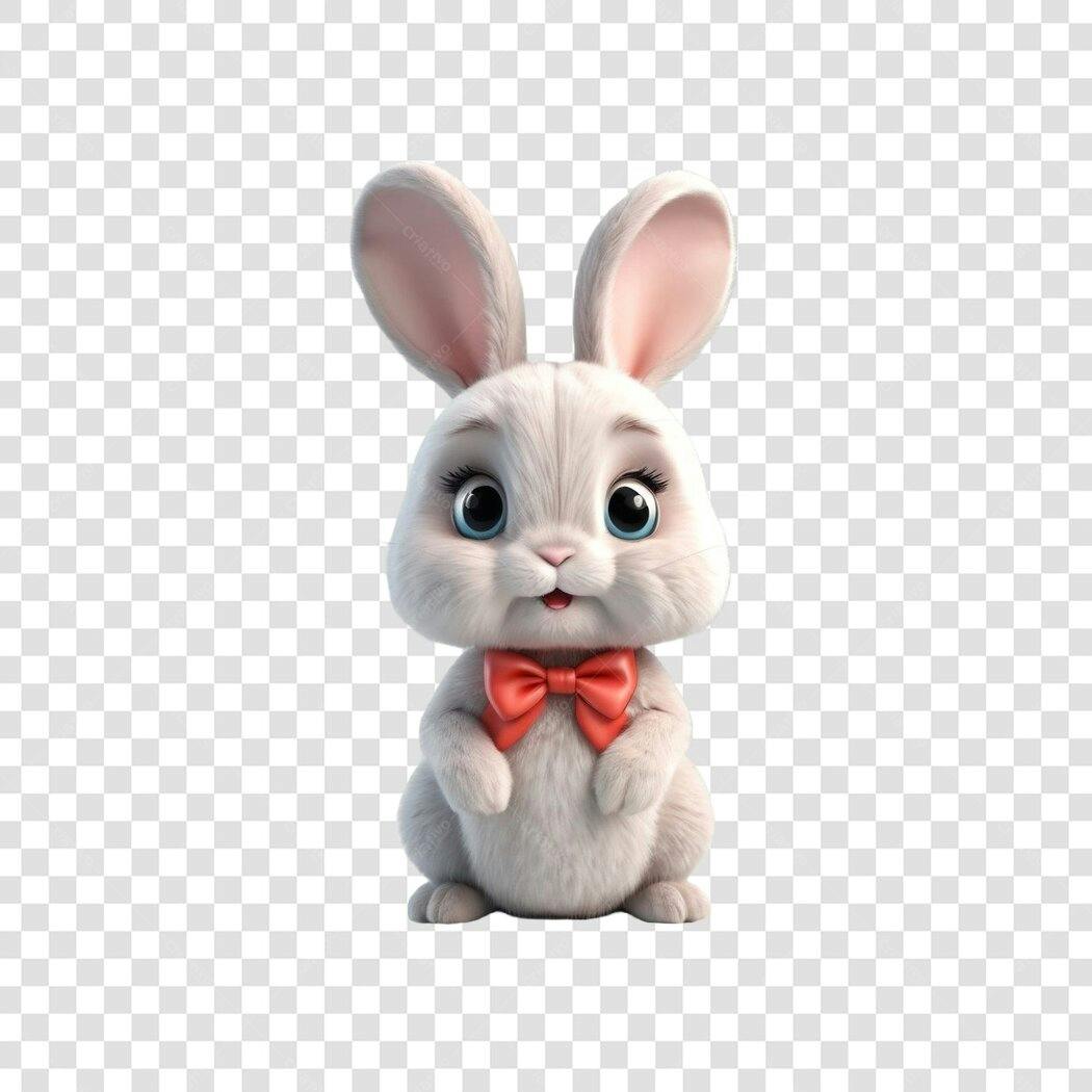 Personagem Ilustrado Coelhinho Páscoa Abril PNG Fundo Transparente