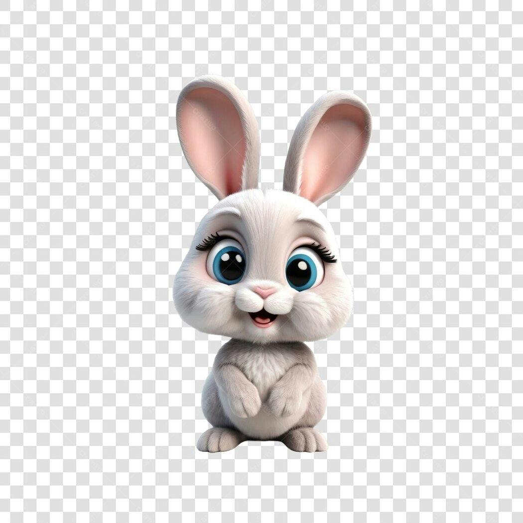 Personagem Ilustrado Coelhinho Páscoa Abril PNG Fundo Transparente