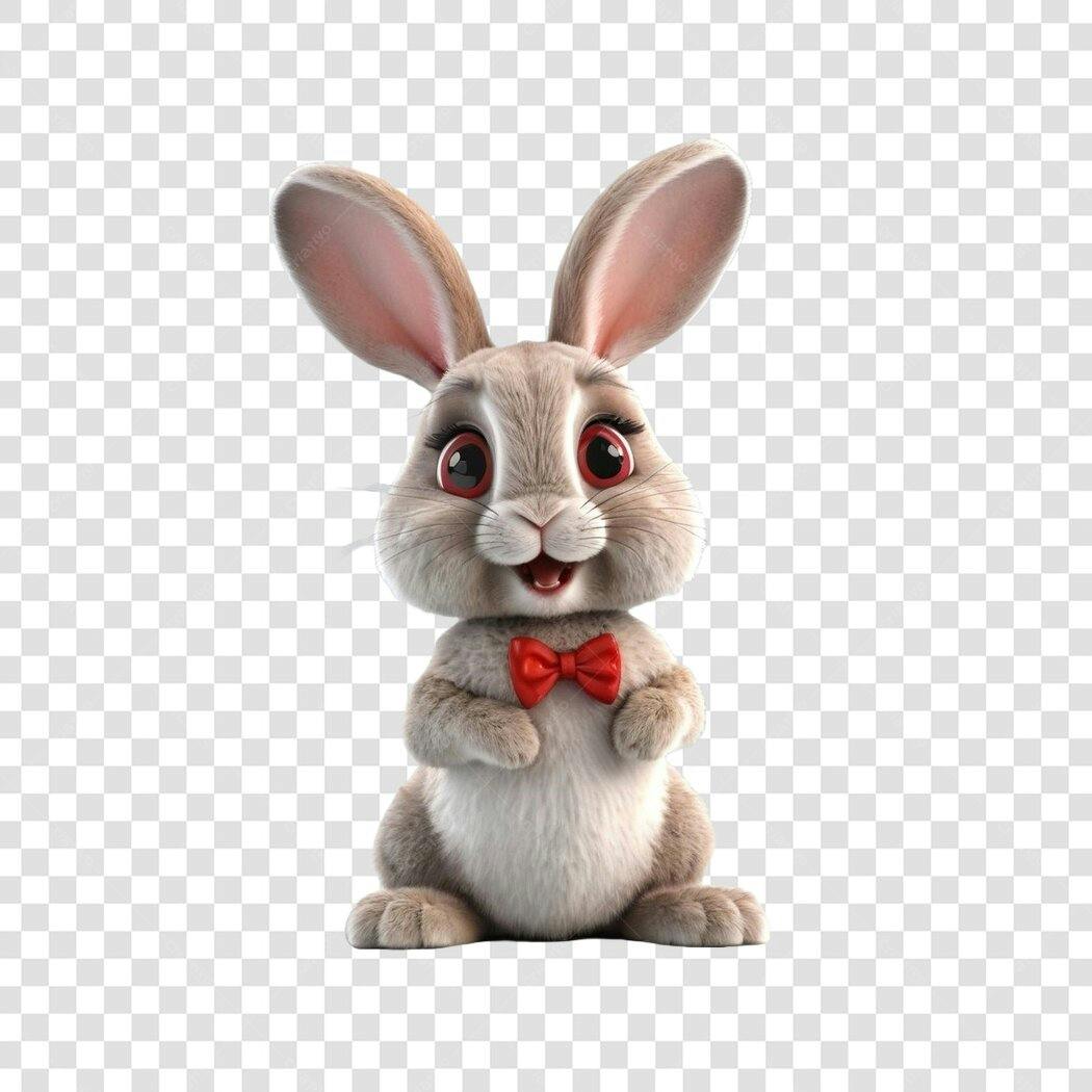 Personagem Ilustrado Coelhinho Páscoa Abril PNG Fundo Transparente