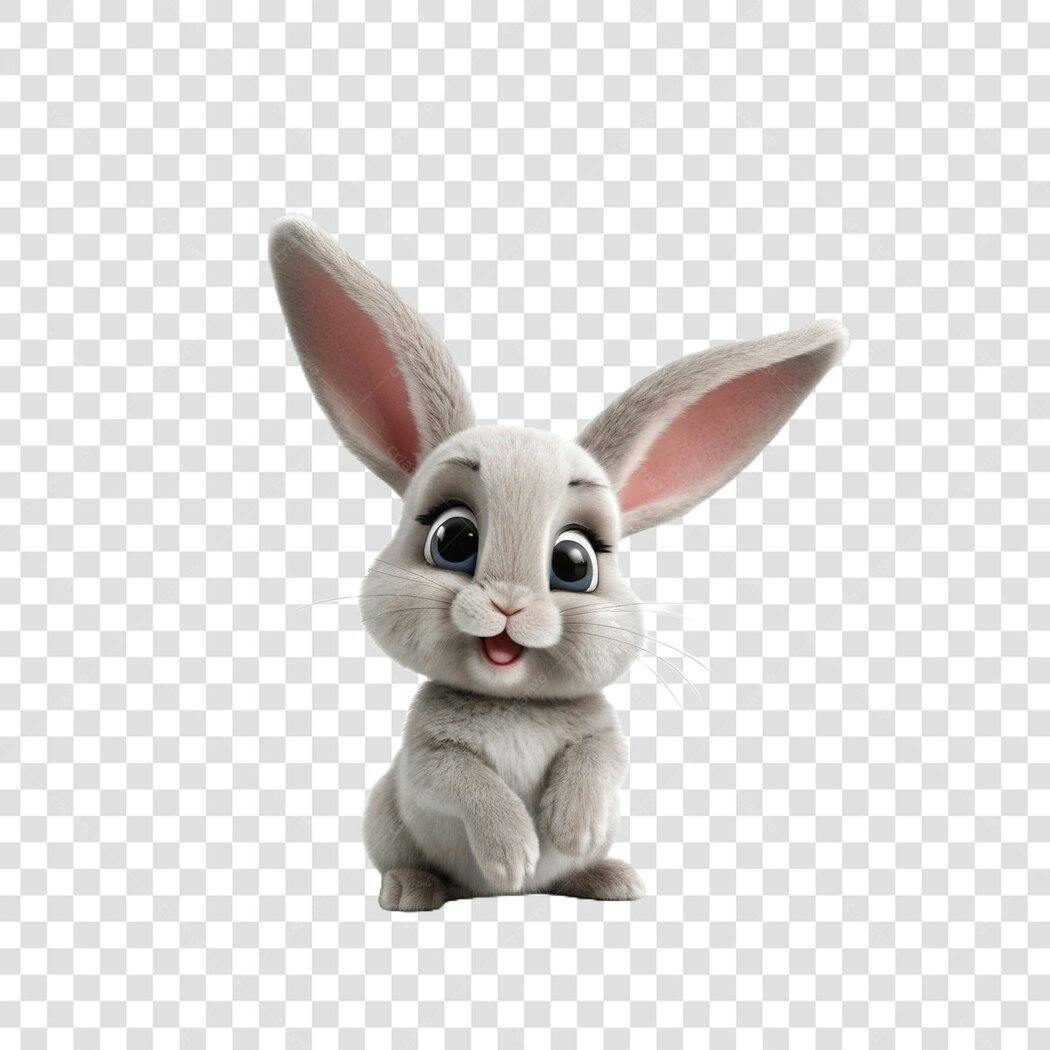 Personagem Ilustrado Coelhinho Páscoa Abril PNG Fundo Transparente