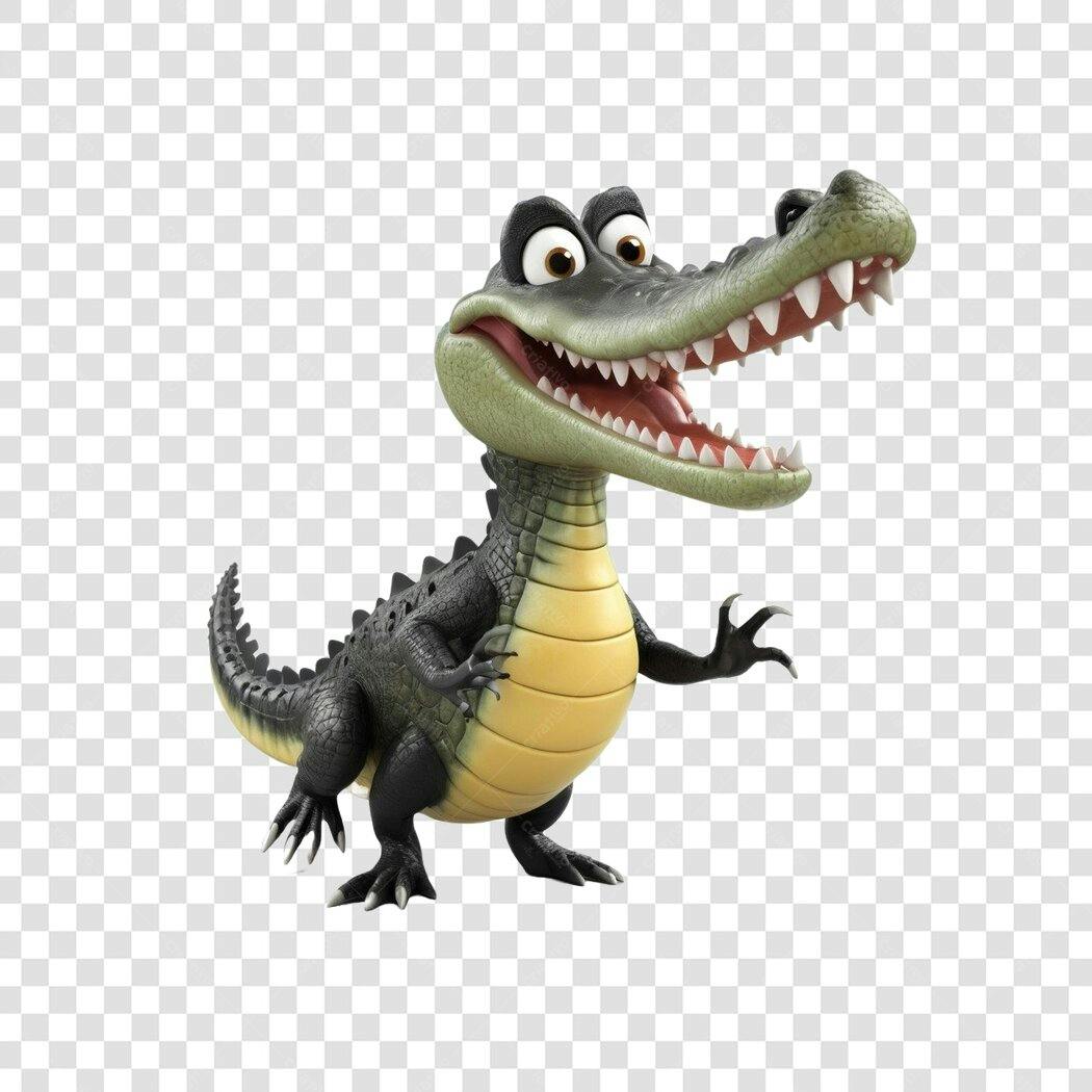 Personagem Ilustrado Crocodilo Jacaré Desenho Animado PNG Fundo Transparente