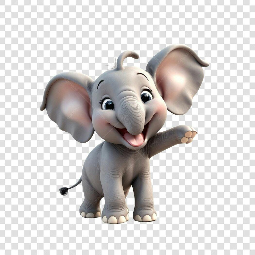 Personagem Ilustrado Elefante Bebê Fofo PNG Fundo Transparente