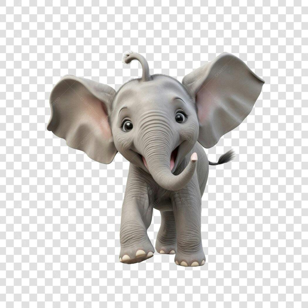 Personagem Ilustrado Elefante Bebê Fofo PNG Fundo Transparente