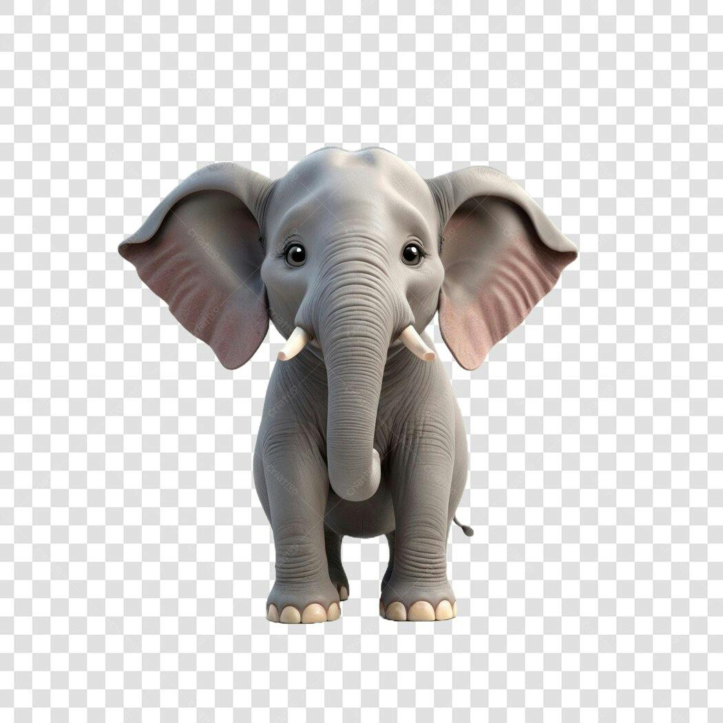 Personagem Ilustrado Elefante Bebê Fofo PNG Fundo Transparente