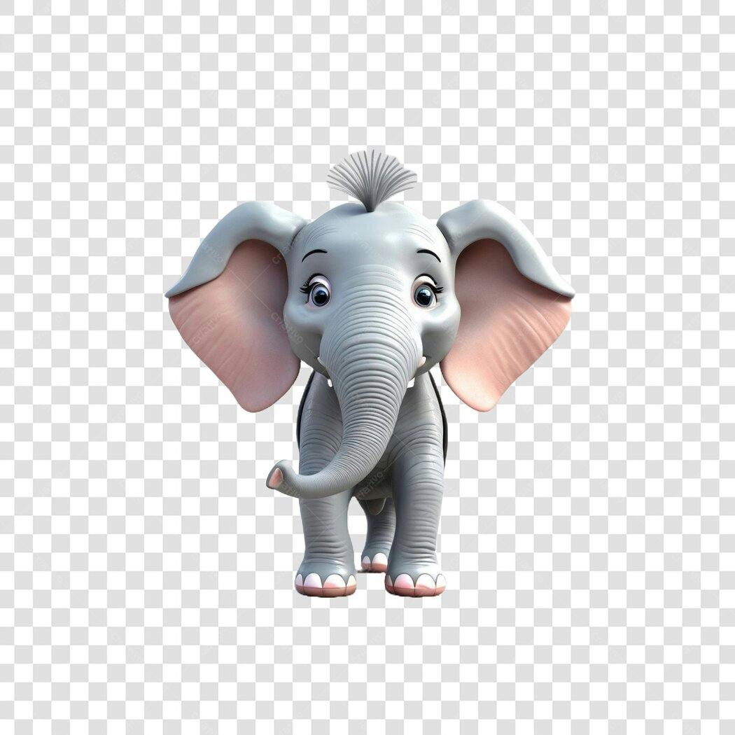 Personagem Ilustrado Elefante Bebê Fofo PNG Fundo Transparente